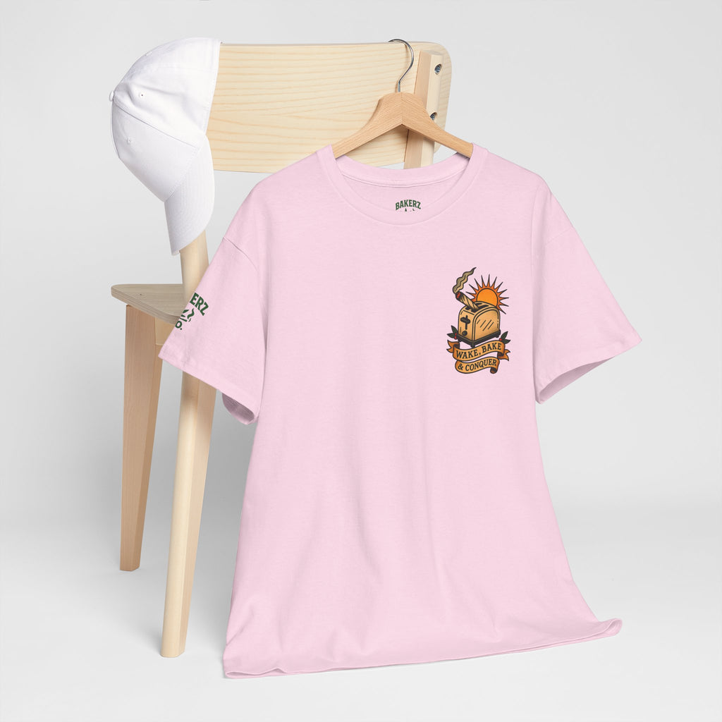 Wake, Bake & Conquer - Unisex Heavy Cotton Tee