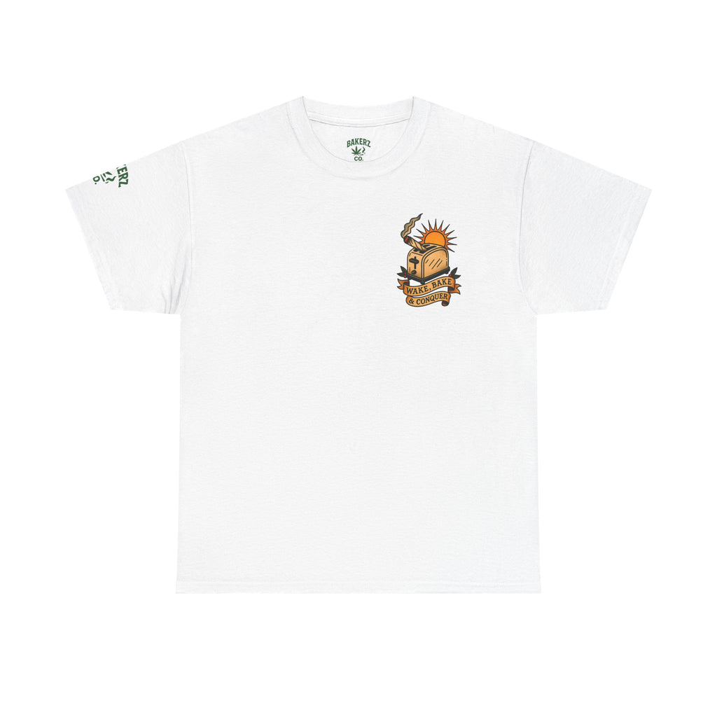 Wake, Bake & Conquer - Unisex Heavy Cotton Tee