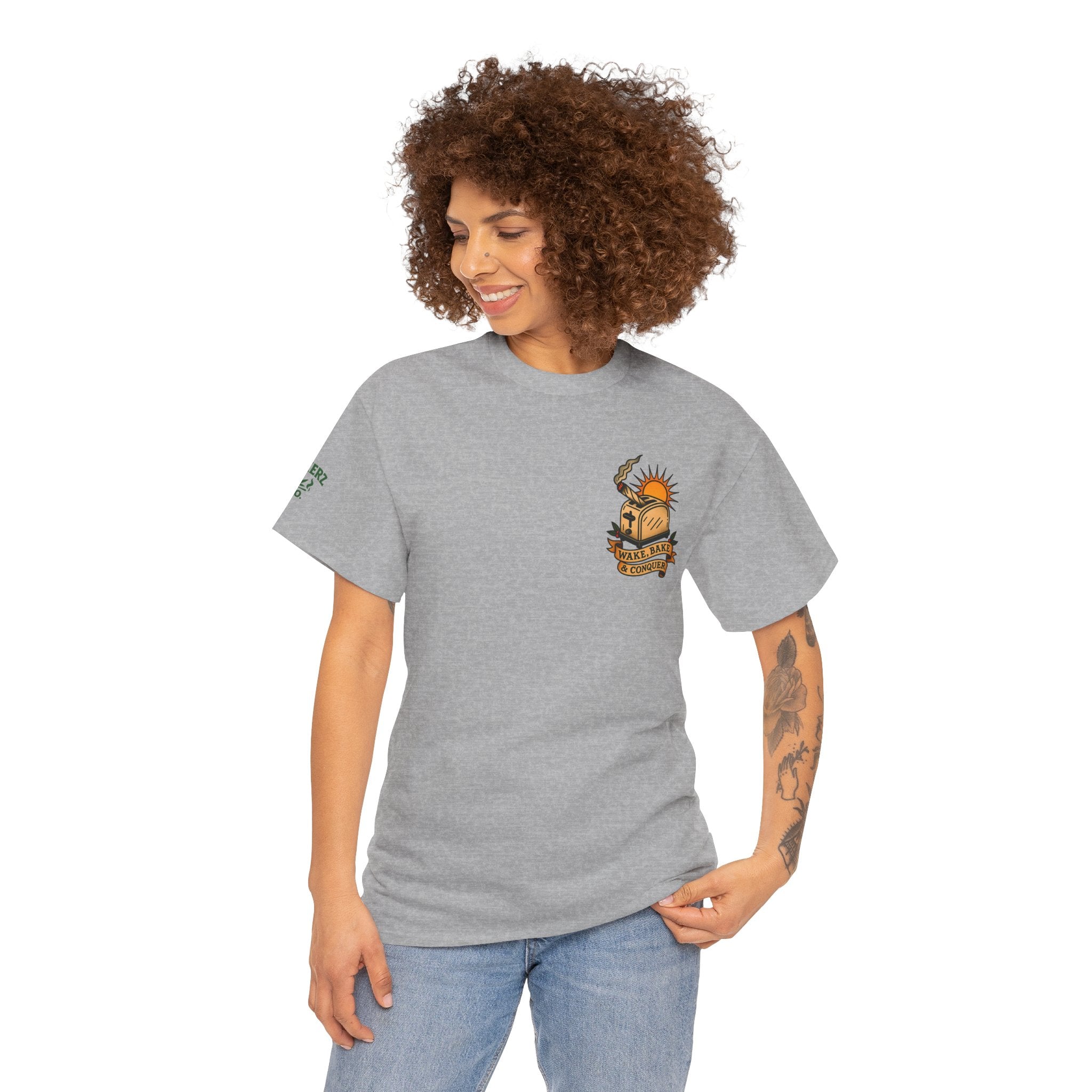 Wake, Bake & Conquer - Unisex Heavy Cotton Tee