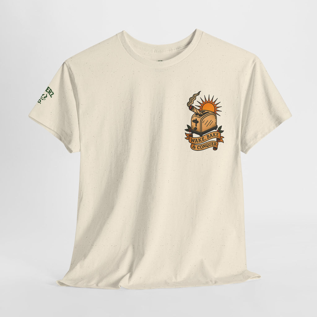 Wake, Bake & Conquer - Unisex Heavy Cotton Tee
