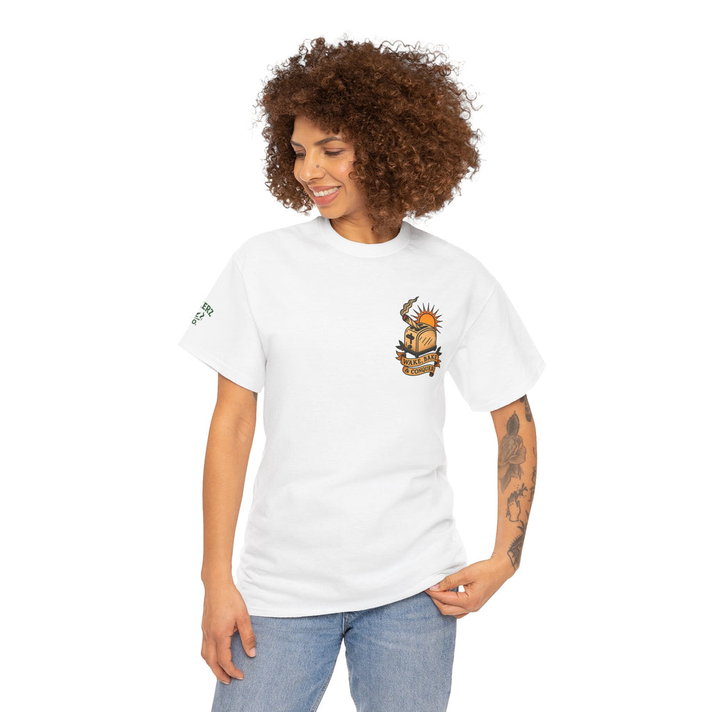 Wake, Bake & Conquer - Unisex Heavy Cotton Tee