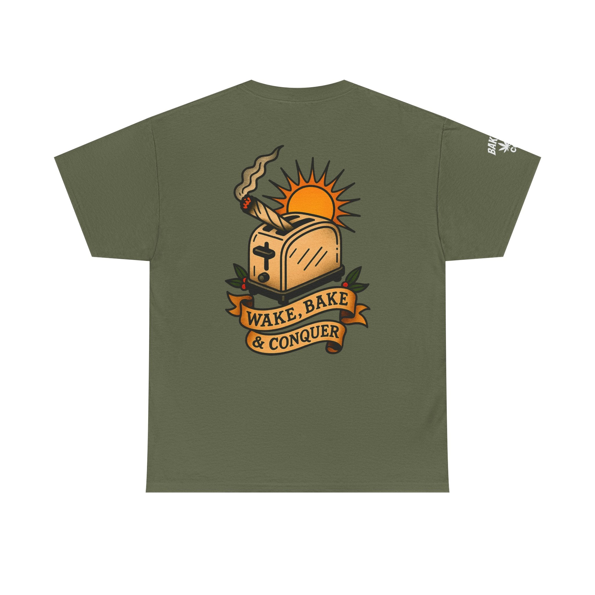 Wake, Bake & Conquer - Unisex Heavy Cotton Tee
