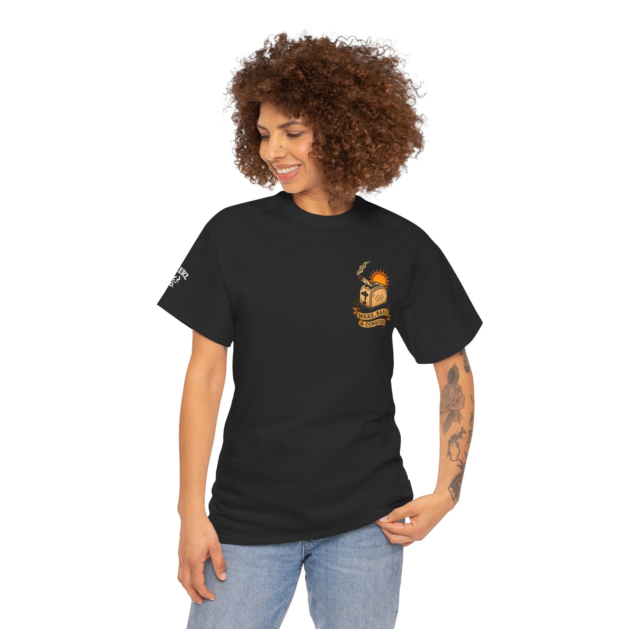 Wake, Bake & Conquer - Unisex Heavy Cotton Tee
