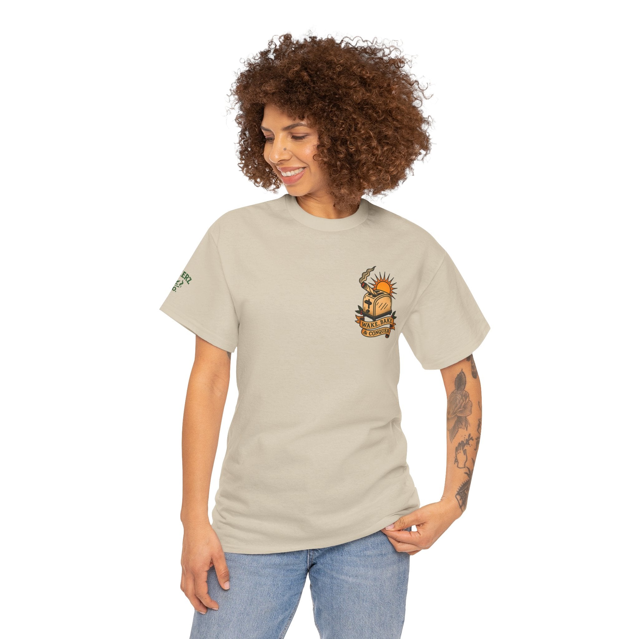Wake, Bake & Conquer - Unisex Heavy Cotton Tee