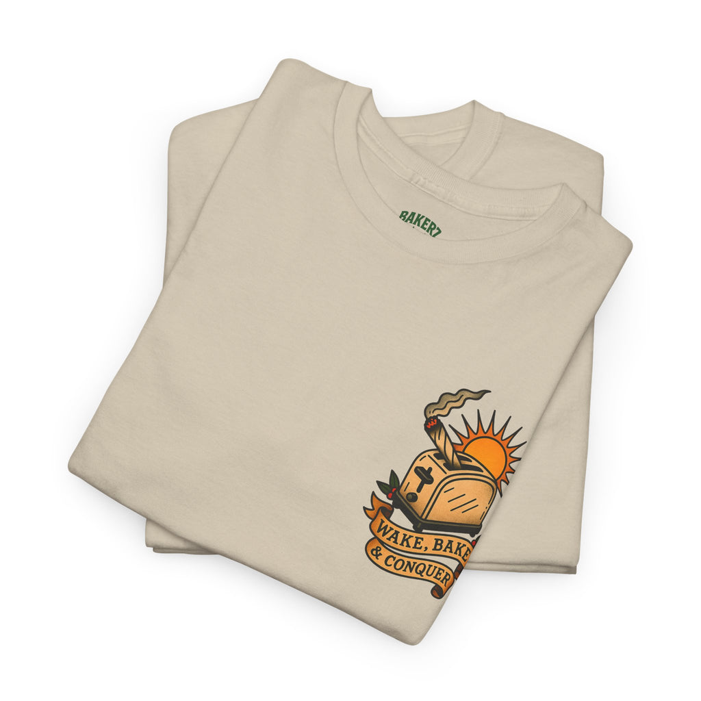 Wake, Bake & Conquer - Unisex Heavy Cotton Tee
