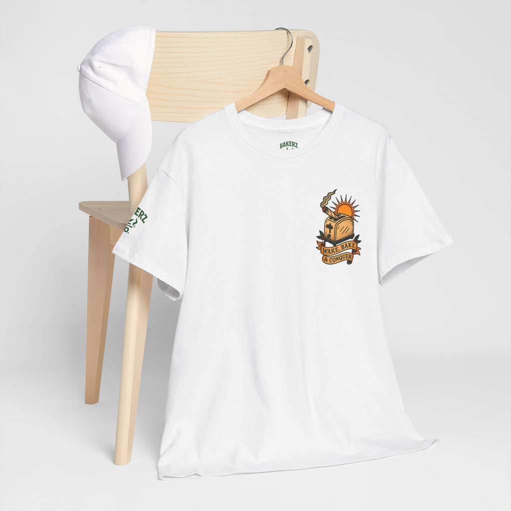 Wake, Bake & Conquer - Unisex Heavy Cotton Tee