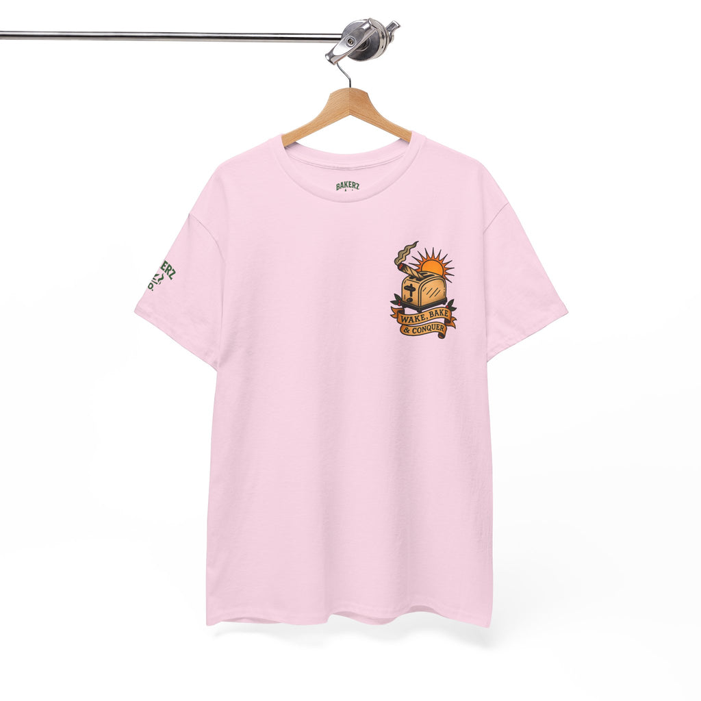 Wake, Bake & Conquer - Unisex Heavy Cotton Tee